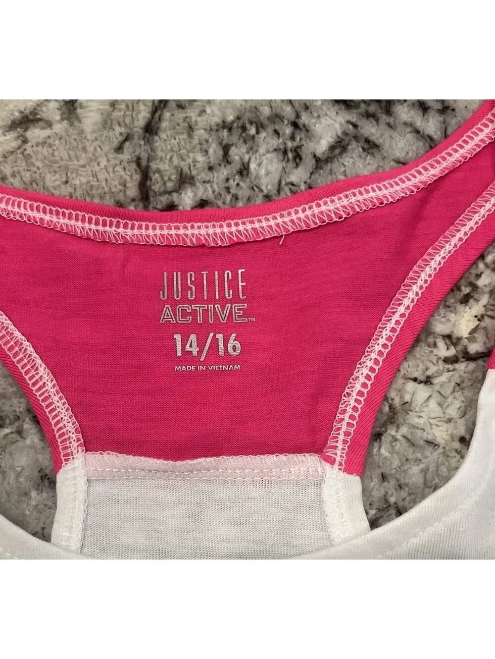 Justice Active Girls Racerback Graphic Tank Top Talk To The Palm Sz 14/16